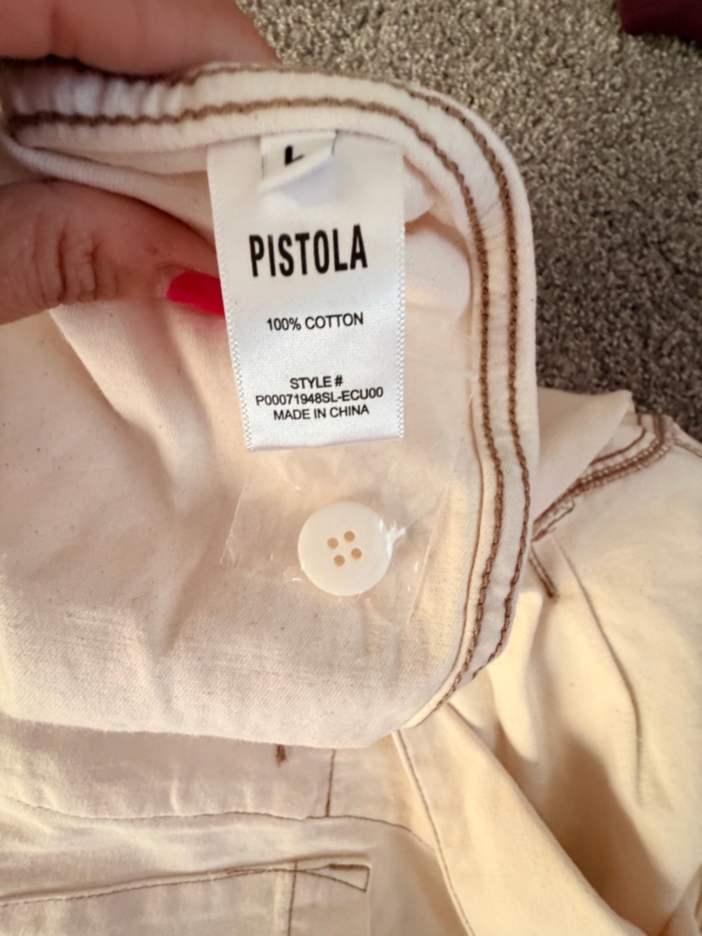 NWT Pistola Parker Cuffed Romper women's size large in Ecru - Picture 16 of 16